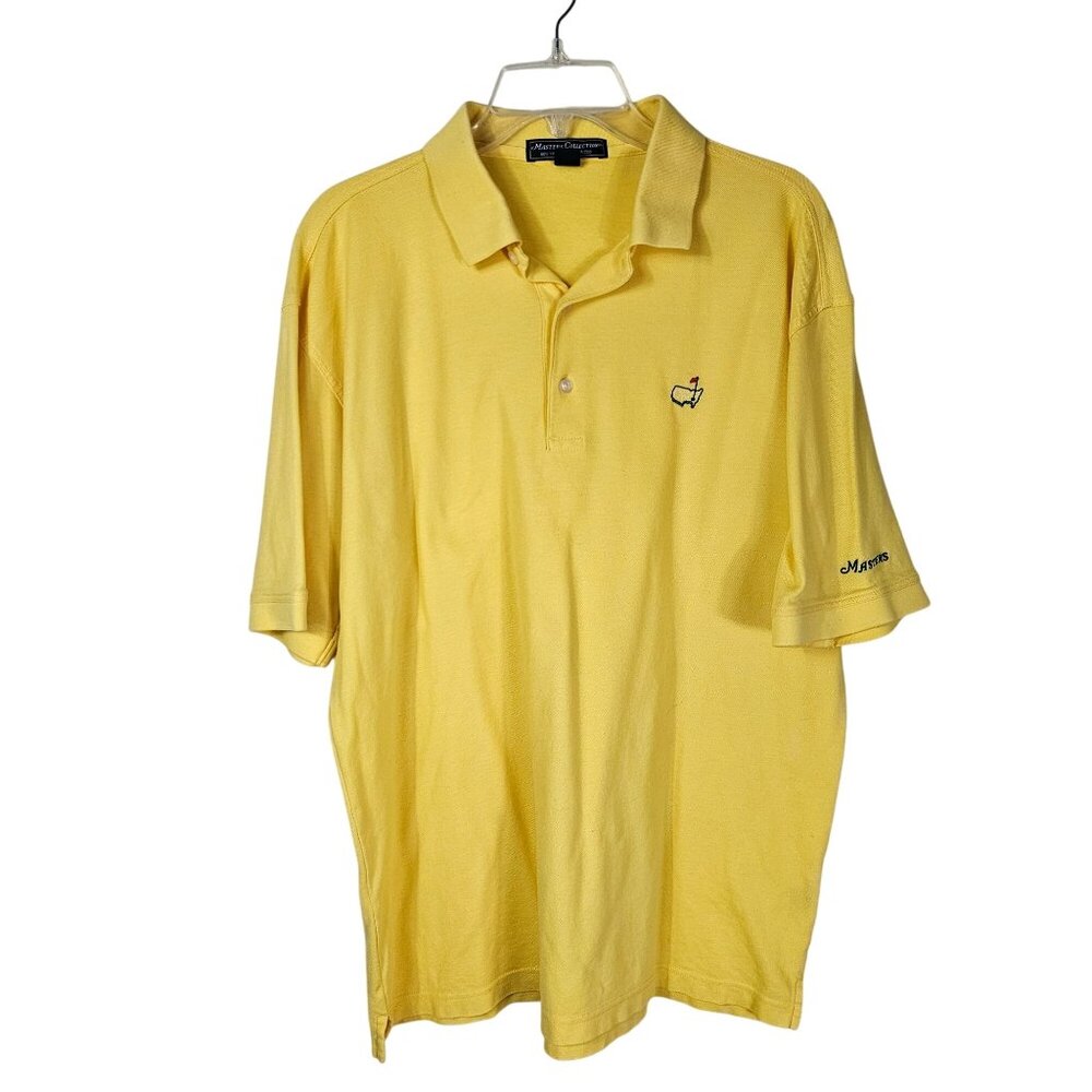 Vintage Y2K Masters Collection‎ Polo Shirt L PGA Yellow Pima Cotton Golf Casual